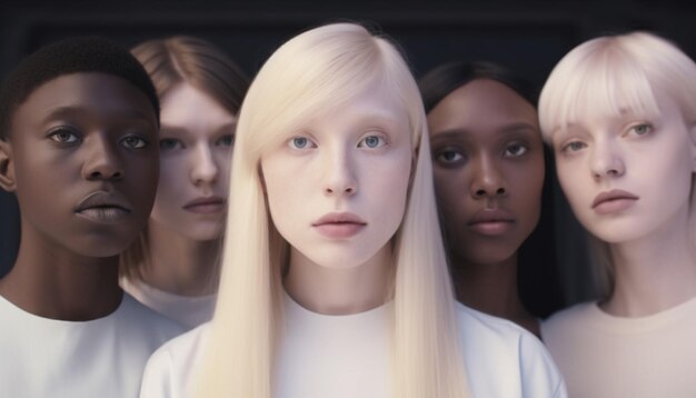 Photo un groupe diversifié de jeunes femmes regardant la caméra générée par l'intelligence artificielle