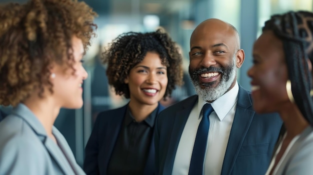 Un groupe diversifié de personnes debout dans un cercle serré s'engageant dans une conversation et une connexion