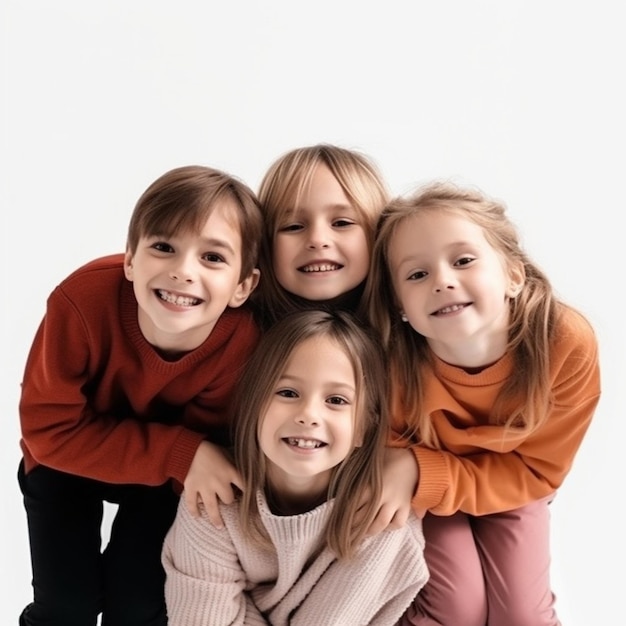 Un groupe d'enfants d'un ami.