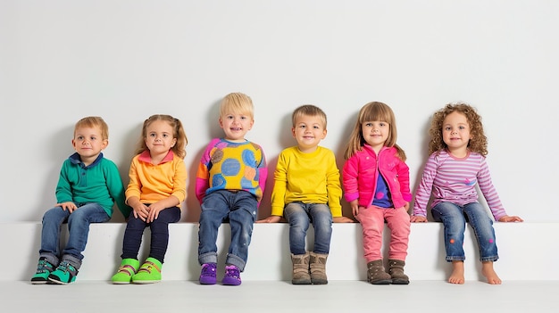 Groupe d'enfants bonheur mouvement de liberté de l'enfance et l'activité du concept de personnes