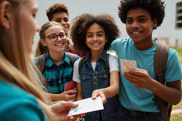 Photo un groupe d'étudiants divers