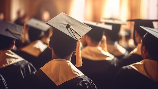 Un groupe d'étudiants lors d'une cérémonie de remise des diplômes