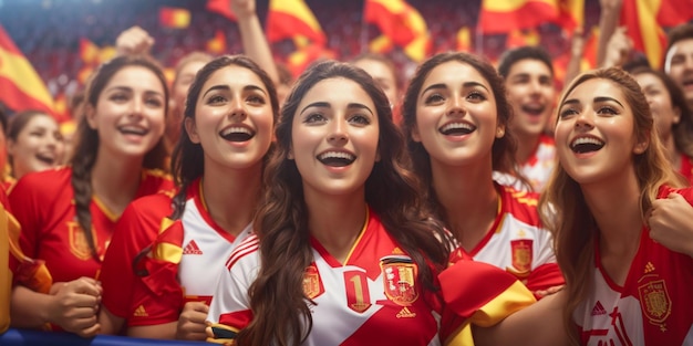 Un groupe de fans heureux applaudissent la victoire de leur équipe