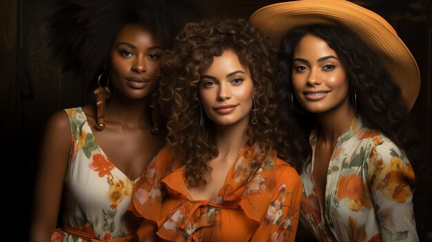 Photo groupe de femmes afro-américaines de la mode