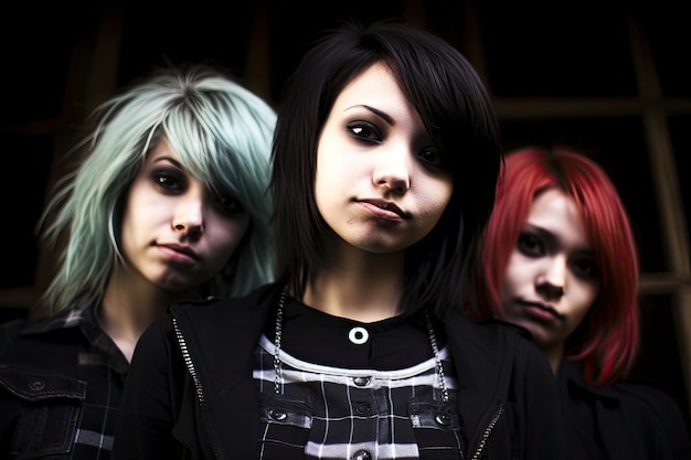 un groupe de femmes aux cheveux de couleurs différentes