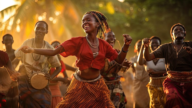 un groupe de femmes dansant dans une danse traditionnelle