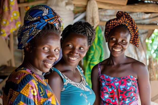 Un groupe de femmes debout l'une à côté de l'autre