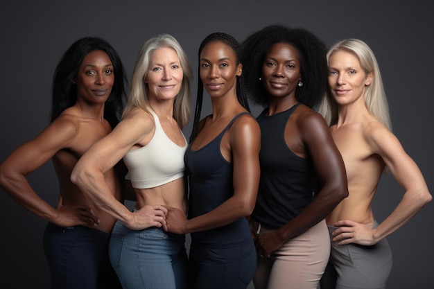 Un groupe de femmes debout dans un studio