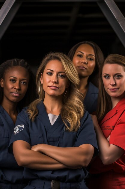 Photo groupe de femmes de différentes origines professionnelles