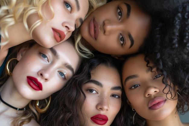 Photo un groupe de femmes époustouflantes avec une peau radieuse et des styles individuels.