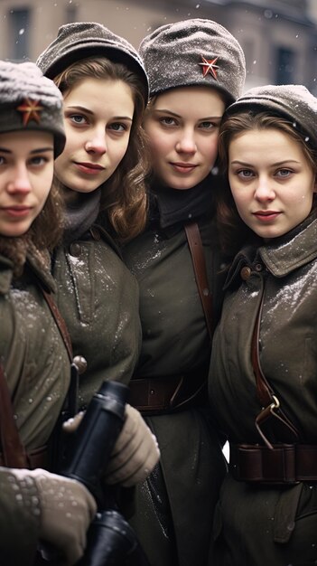 Photo un groupe de femmes posent pour une photo