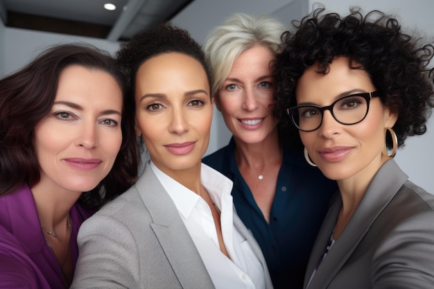 Photo un groupe de femmes se tiennent ensemble