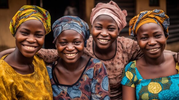 Un groupe de femmes sourit à la caméra.