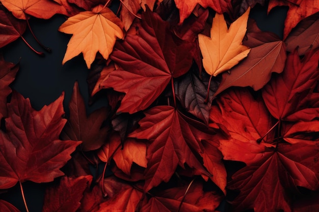 un groupe de feuilles qui sont posées sur le sol