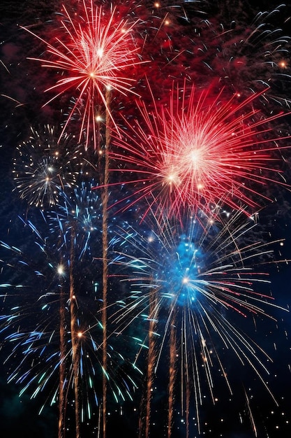 un groupe de feux d'artifice qui sont dans le ciel