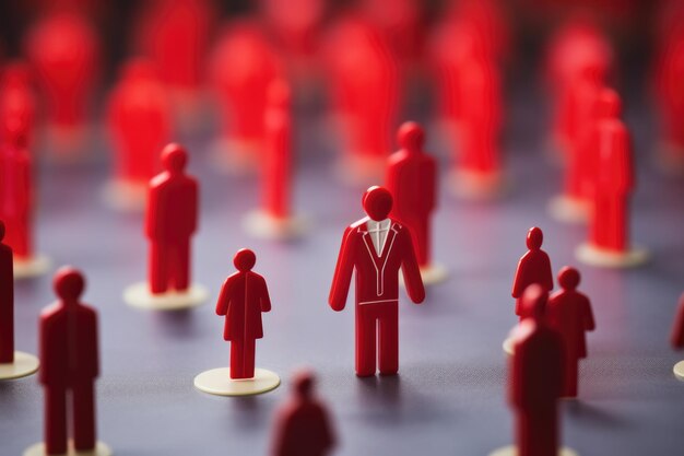 Groupe de figurines rouges sur la table