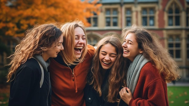 Un groupe de filles riant et riant