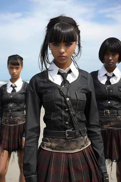 Photo un groupe de filles en uniforme