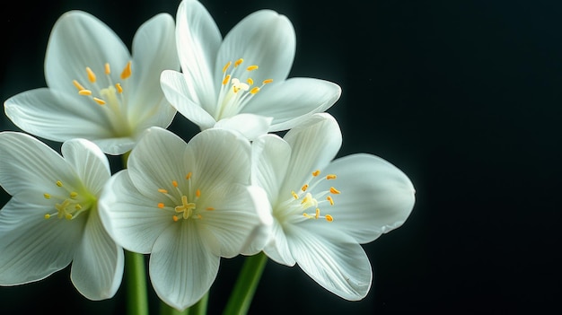 Un groupe de fleurs blanches sur la table