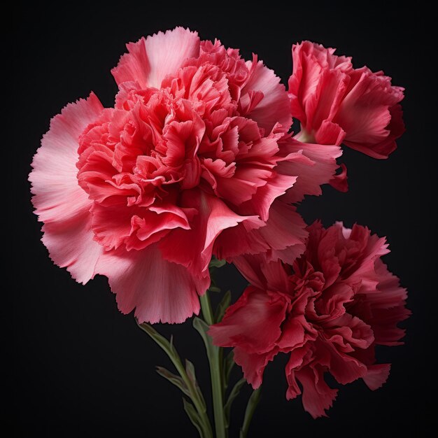 un groupe de fleurs roses