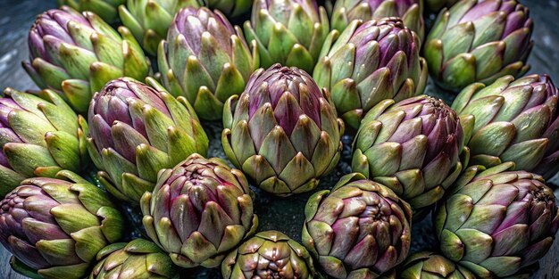 Photo un groupe de fleurs violettes est exposé sur un marché