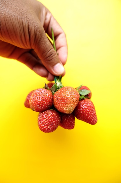 groupe de fraise à la main