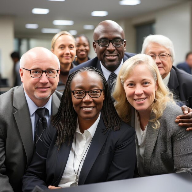 Groupe de gens d'affaires en blazers noirs