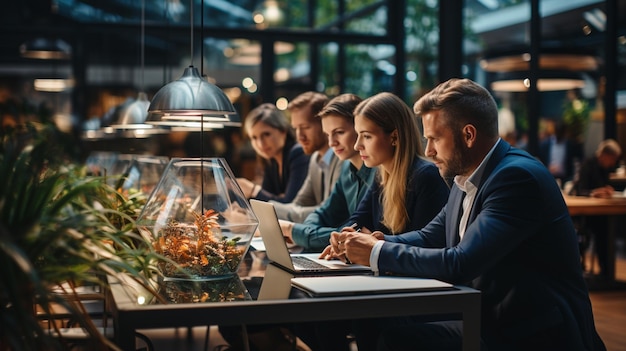 un groupe de gens d'affaires travaillant dans un bureau, des gens d'affaire travaillant sur un nouveau projet, discutant et travaillant avec des documents