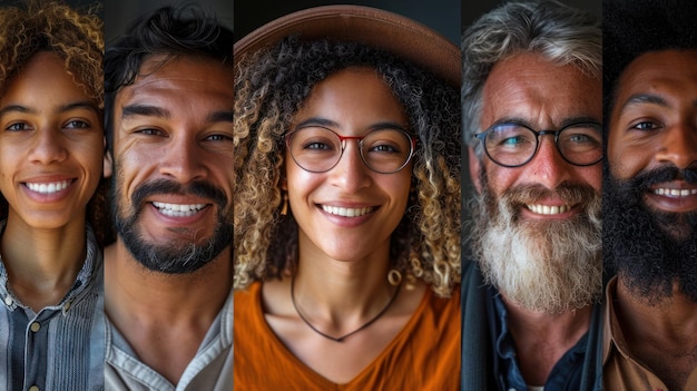 Un groupe de gens avec des barbes et des lunettes