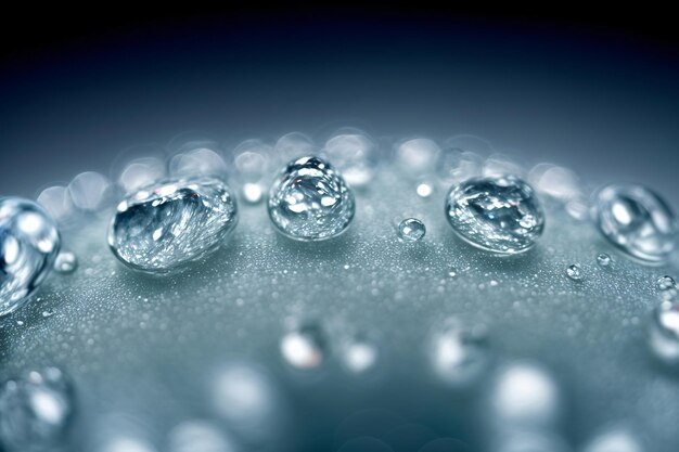 Un groupe de gouttes d'eau assises sur une table