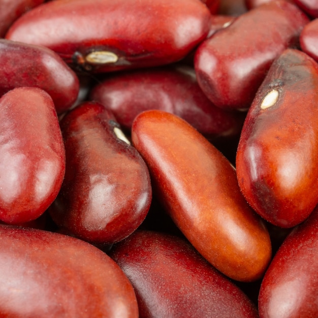 Photo groupe de haricots rouges sur gros plan