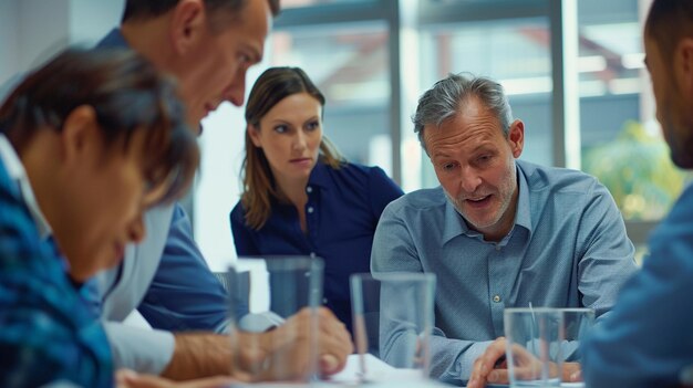 Un groupe d'hommes d'affaires heureux travaillant ensemble dans un bureau Succès dans le concept d'entreprise