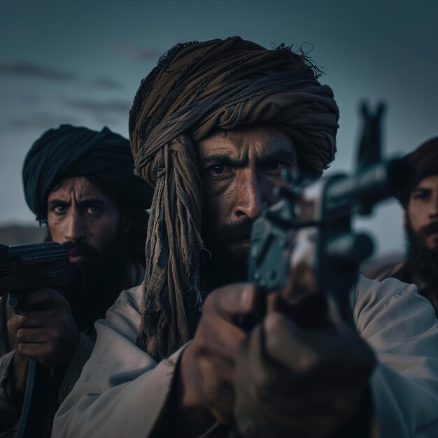 Photo un groupe d'hommes avec des dreadlocks et un turban