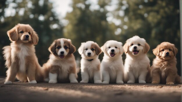 Photo un groupe hyper réaliste de chiens mignons