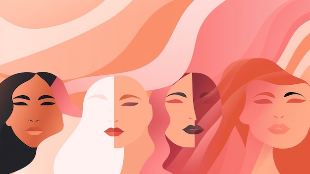 Un groupe d'illustrations de femmes multiethniques