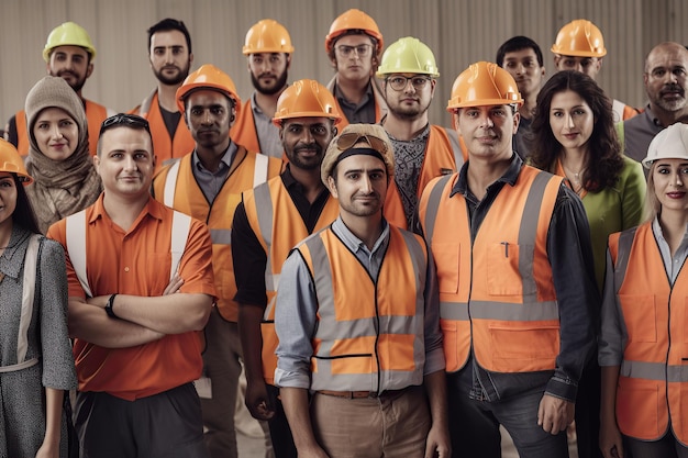 Un groupe d'ingénieurs en casque