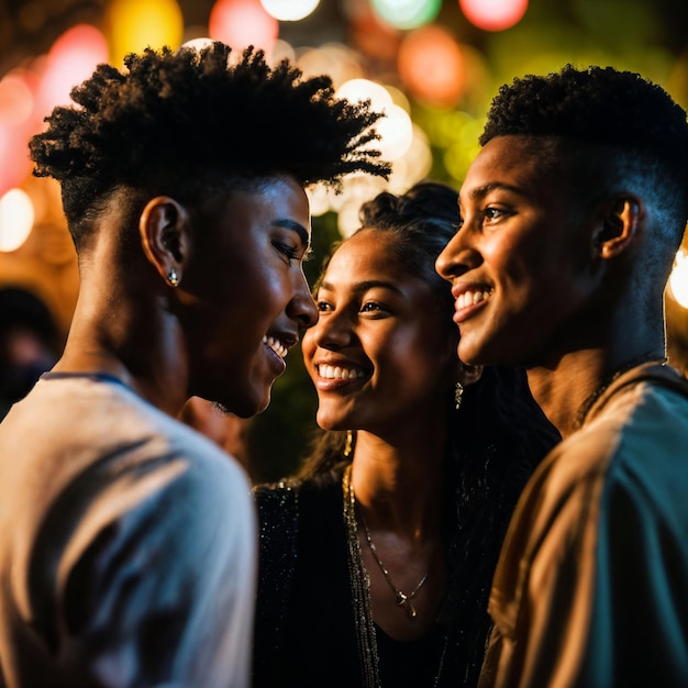 groupe de jeunes adolescents heureux à la soirée IA générative