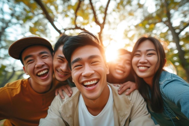 un groupe de jeunes debout l'un à côté de l'autre