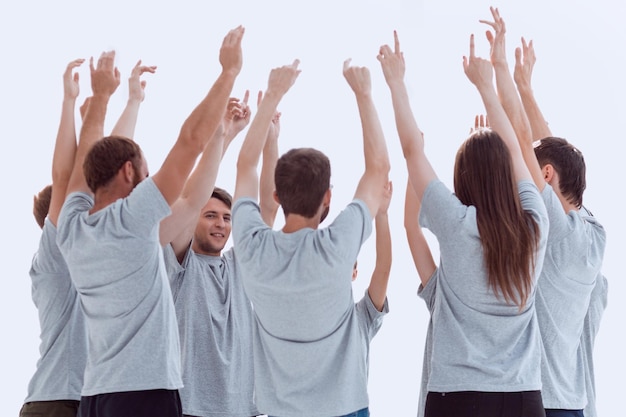 Groupe de jeunes divers debout ensemble