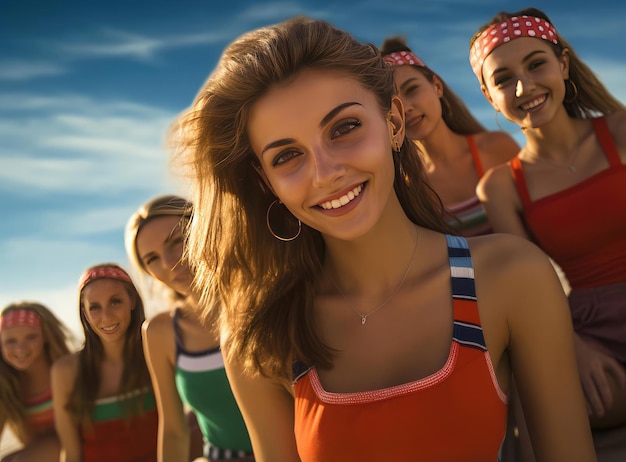 Un groupe de jeunes femmes en maillot de bain