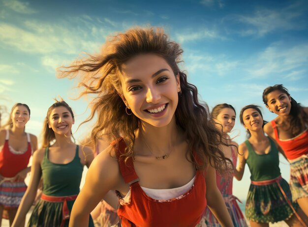 Un groupe de jeunes femmes en maillot de bain