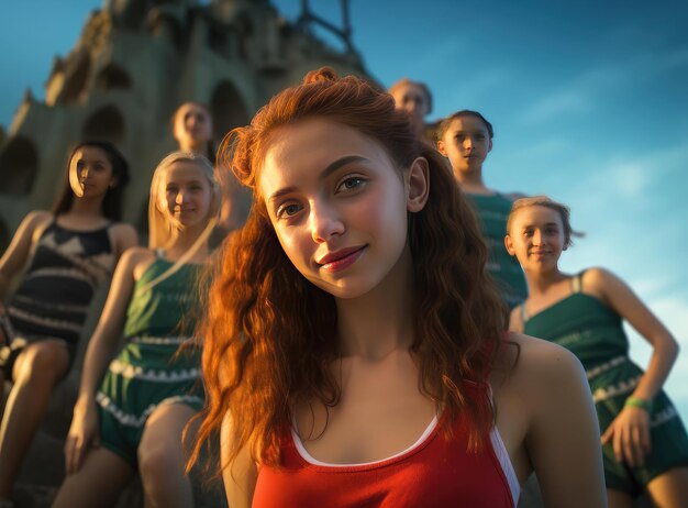 Un groupe de jeunes femmes en maillot de bain