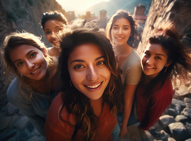 Un groupe de jeunes femmes sexy