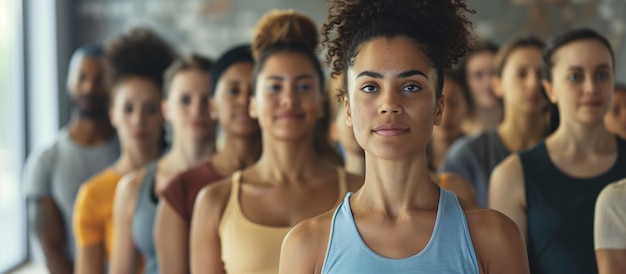 Un groupe de jeunes femmes sportives souriantes heureuses.