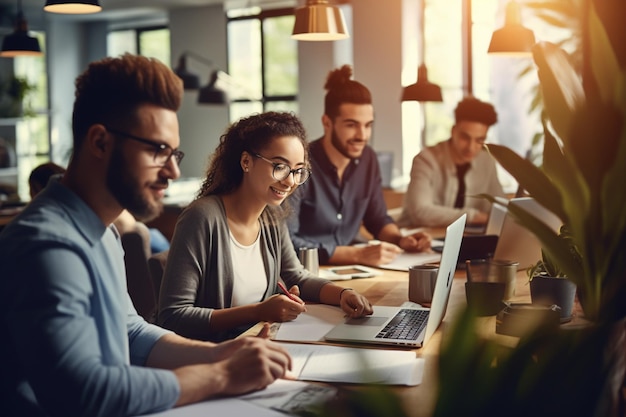 Groupe de jeunes travaillant ensemble Gens d'affaires créatifs dans un bureau moderne