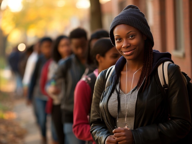 Un groupe de jeunes unis