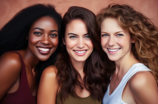 Groupe de joyeuses femmes d'âge moyen ensemble