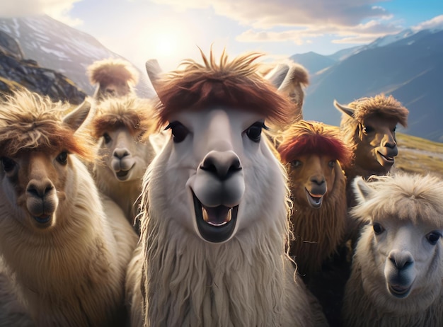 Un groupe de lamas