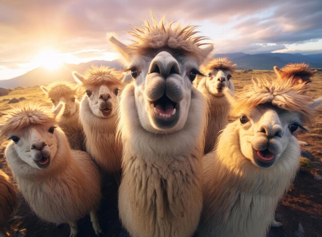 Un groupe de lamas