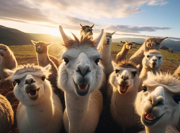 Un groupe de lamas